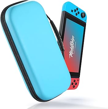 Amazon Com Ecasa Carrying Case For Nintendo Switch Upgraded Eva Portable Travel All Protective Hard Game Case Shell Pouch Surface Waterproof Game Bag With Game Card Slots For Girls Boys Blue Computers