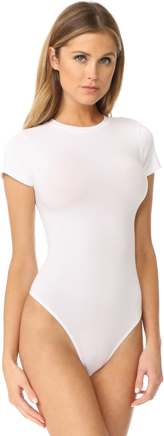 Yummie Women's Short Sleeve Seamless Shaping Thong Bodysuit at  Women’s Clothing store