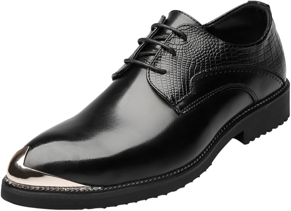 Santimon Mens Shoes Alligator Leather Silver