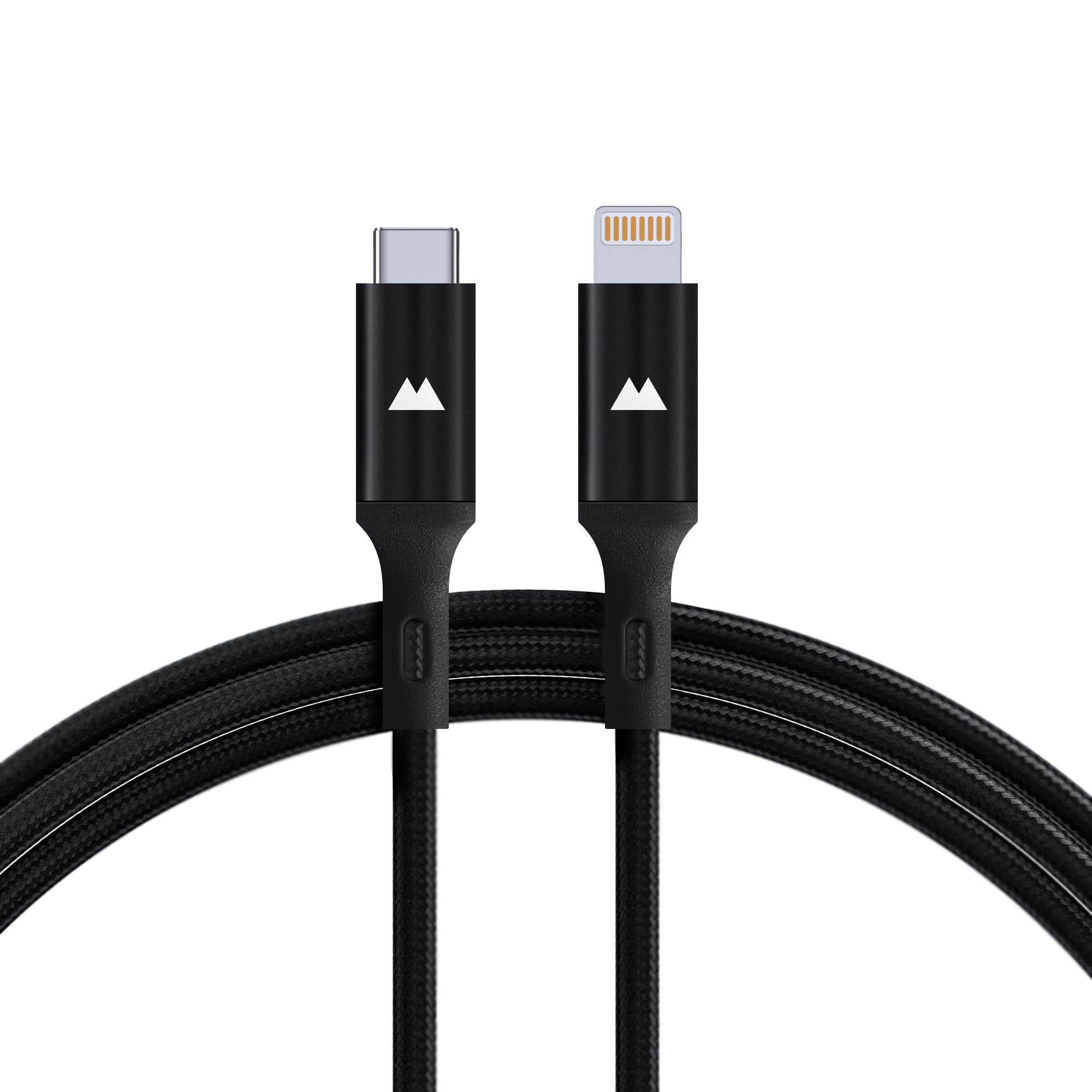 Mous - USB C to Lightning Charging Cable, Nylon Braided Fast Charging for 14/13/12/11 XS XR X 8, iPad, AirPods - 1.5m - Black