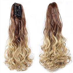 22 Inch Long Wavy Hair Ponytail Synthetic Wrap On