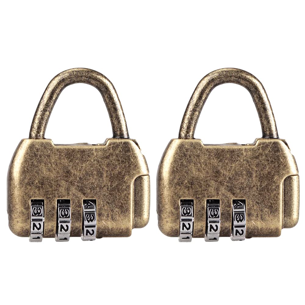 Nifocc Retro Combination Lock Digital Number Code Lock Creative Handbag Shape Padlock for Storage Box Jewelry Box Gift Box Cabinet Drawer Suitcase Travel Bag - 2 PCS Antique Bronze