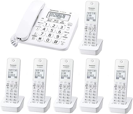 Amazon パナソニック デジタルコードレス電話機 子機6台付き 全台増設済み 迷惑電話対策機能搭載 Ve Gd26dl W 子機１台付属 と 増設子機kx Fkd404 W 5セット 正規販売 Fax本体 オンライン通販