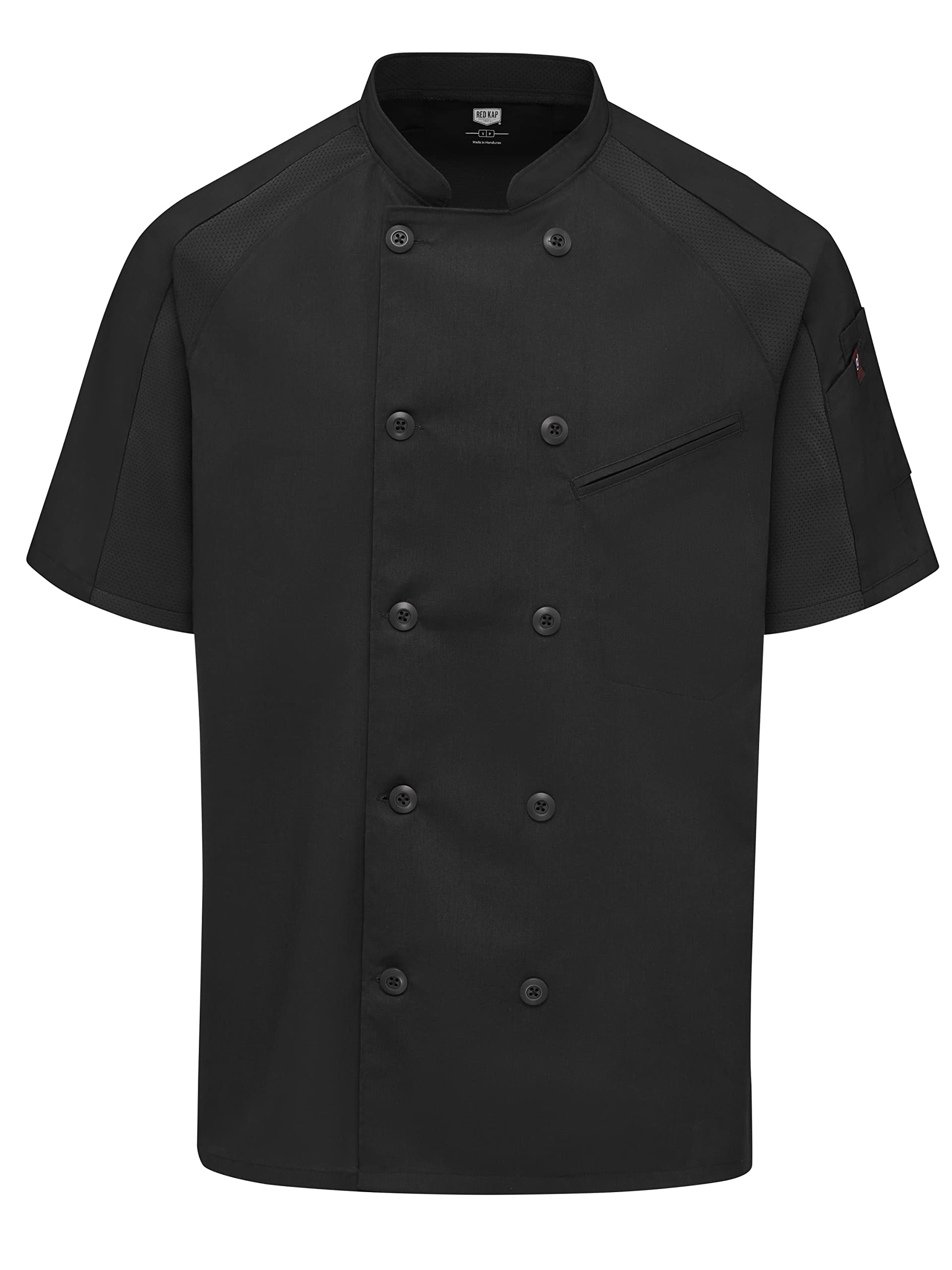 Photo 1 of Red Kap Men's Airflow Raglan Chef Coat with OilBlok, Black, Small