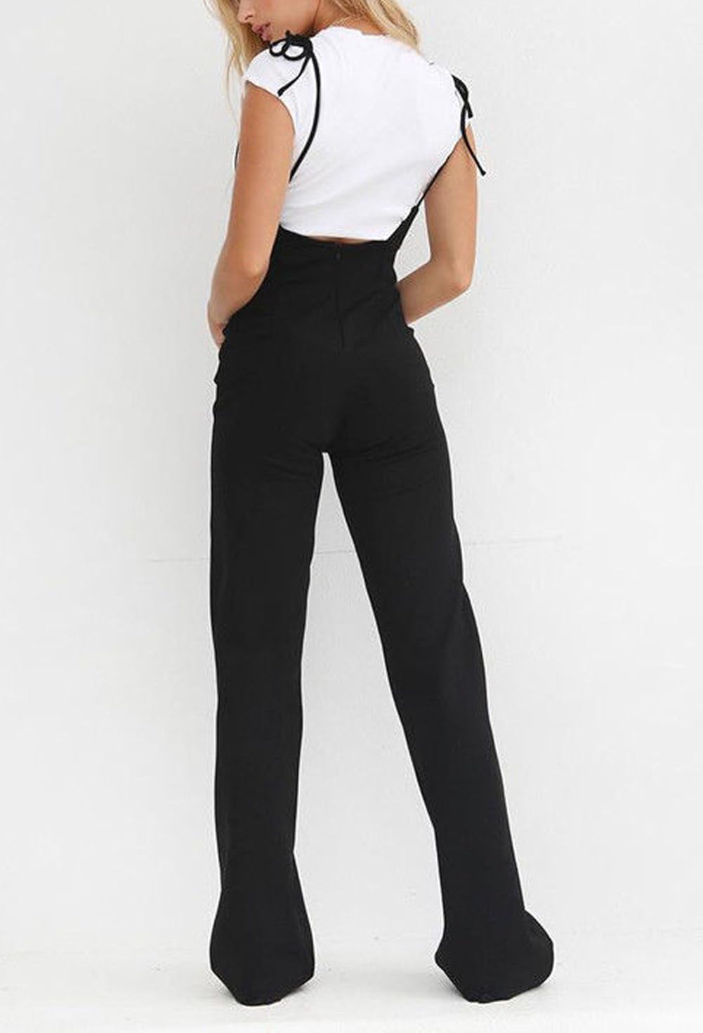 black suspender jumpsuit