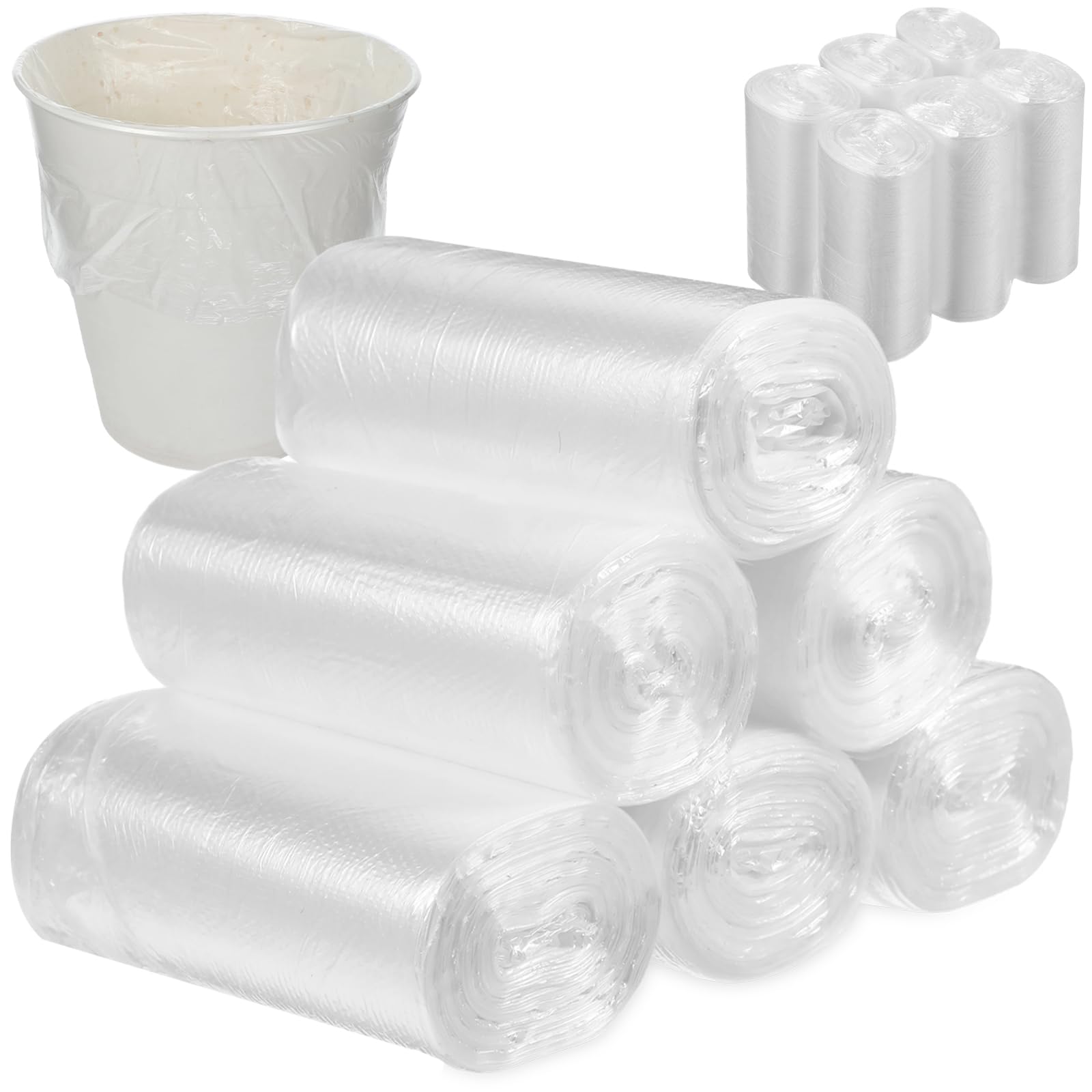 Photo 1 of 1000 Pcs Sanitary Napkin Disposal Bags, 3 Gallon Trash Can Liners, Feminine Hygiene Wastebasket Liners, Small Clear Unscented Trash Bags for Bathroom, Office, Kitchen, 15.75 X 15.75 Inch,10 Roll