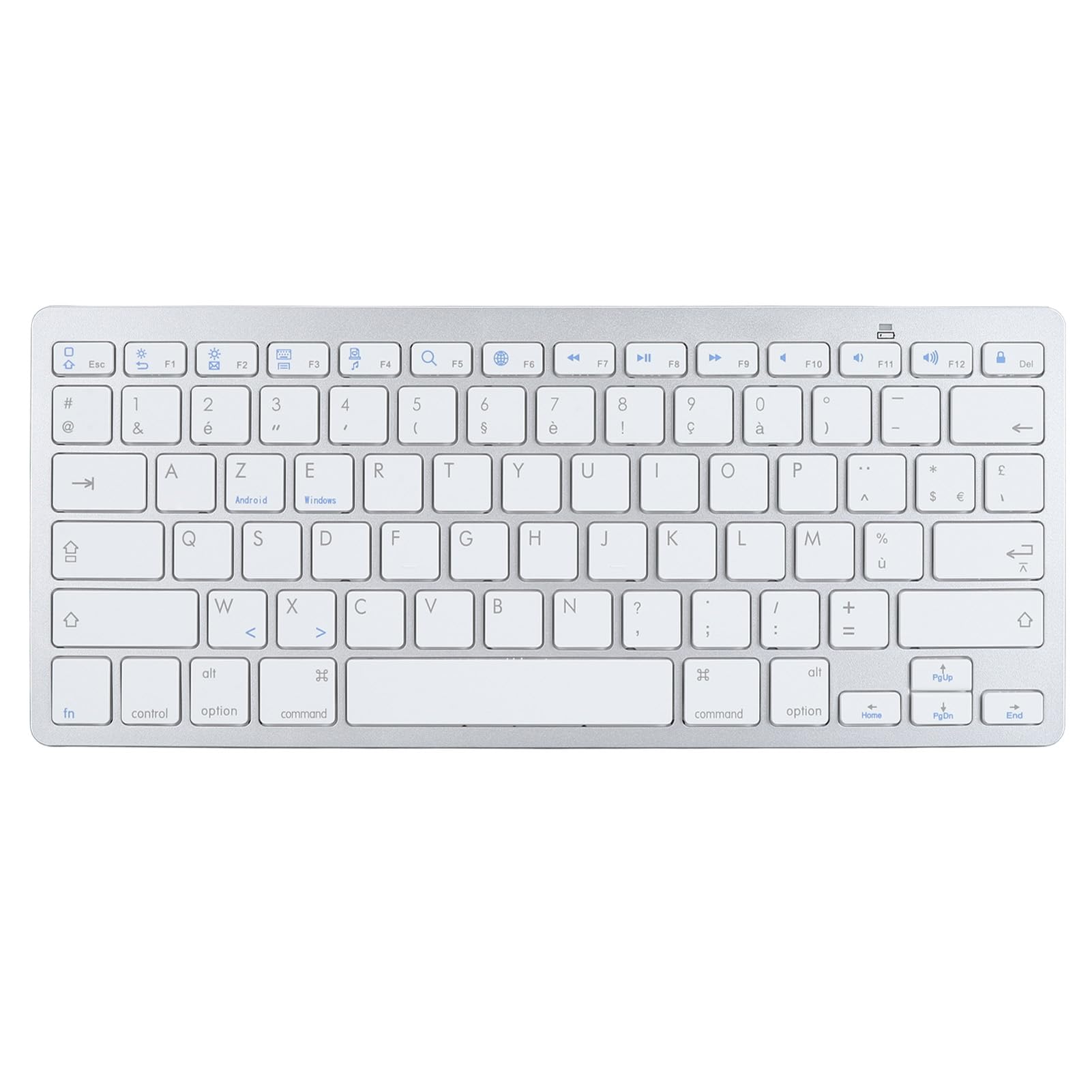 Photo 1 of Bilingual Keyboard Portable Thin for German French Spanish Italian Keyboard, Bluetooth Keyboard Compatible with iOS, Android, OS (French AZERTY Layout)