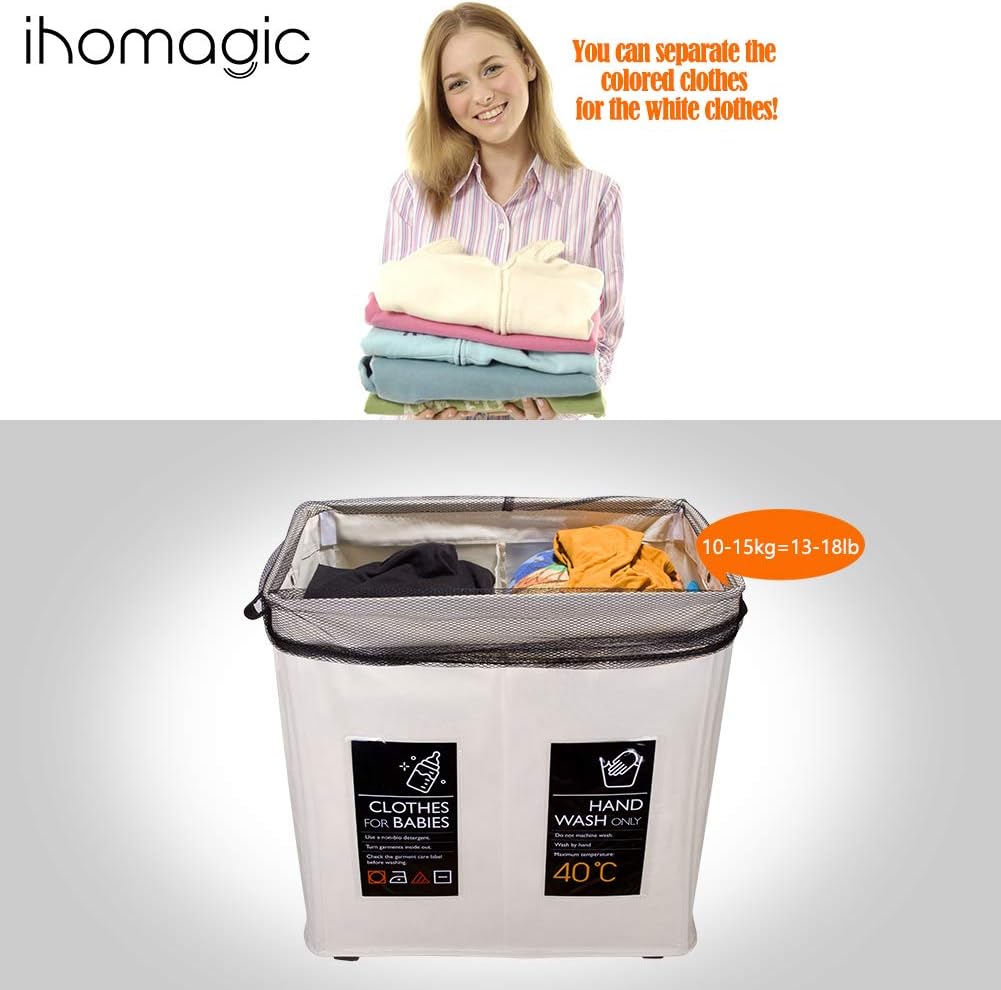 Waschen & Bügeln Wäscheboxen IHOMAGIC Wäschekorb mit Rädern Faltbarer