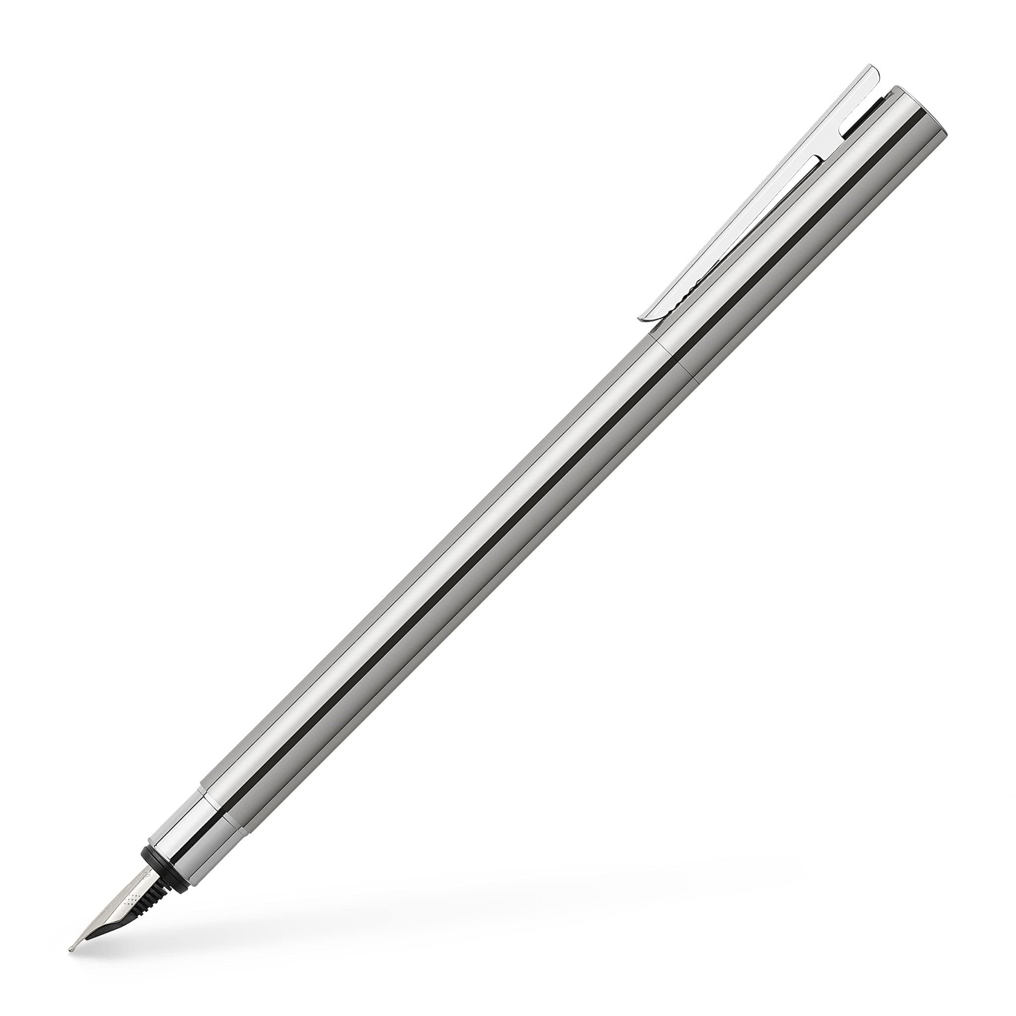Faber-Castell Neo Slim 342003 Fountain Pen Stainless Steel Nib Width B Shiny Silver