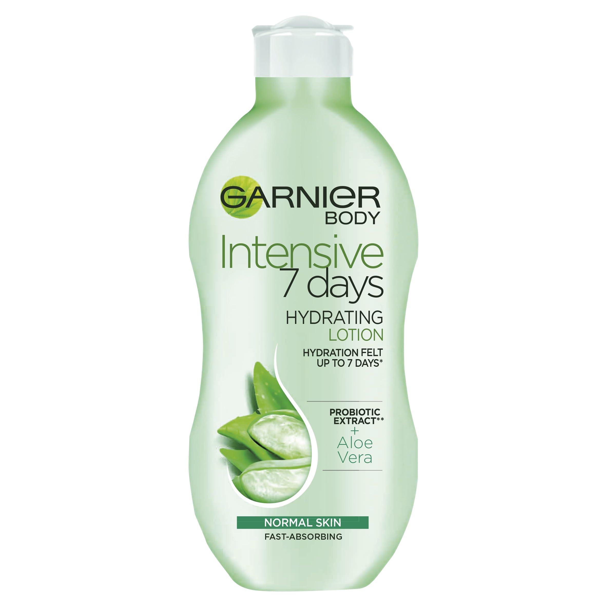 Garnier Intensive 7 Days Aloe Vera & Probiotic Extract Body Lotion 250ml, Hydrating and Refreshing Moisturiser, Up to 7 Days Hydration, For Normal Skin, Fast Absorbing & Non Greasy