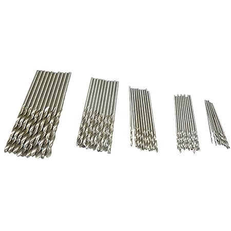 Generic 50pc Micro Hss Straight Shank Twist Drilling Bits Electrical Drill Twist Drill Bit 0.6mm-2mm Micro Rolson Model Craft Drill Bits