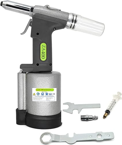 Riveteuse A Pistolet Aveugle Pneumatique Pince A Rivet Pneumatique Corps En Metal Quatre Embouchures 3 2mm 6 4mm Force De Traction 13729 31 N 1400kg Par Zhong An Amazon Fr Bricolage