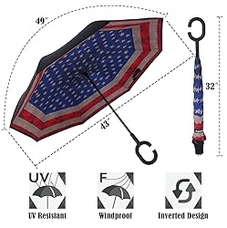 Wxjiahetai Inverted Reverse Umbrella with C-shaped