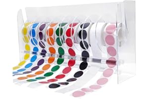 UCEC 9 Disks Sticker Roll Dispenser, Acrylic Label Sticker Holder, Roll Holder Organizer for Small Hand Workers, Offices and Homes