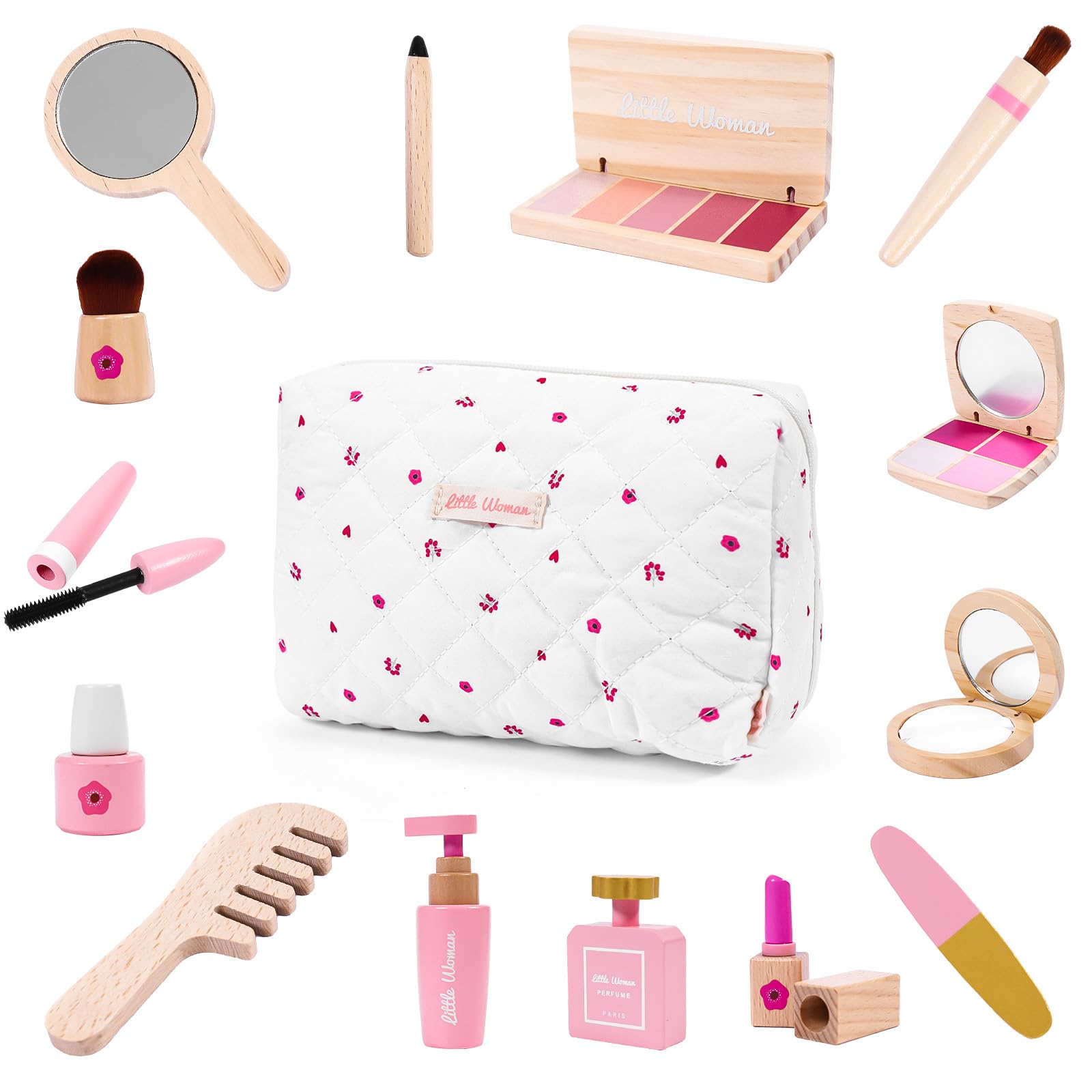 umu-wooden-beauty-salon-toys-for-girls-makeup-playset-17-piece-kit-with