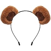 Nuolich Brown Bear Ear Headband Chipmunk Ears Halloween Costume Accessories Cosplay Party Decorations