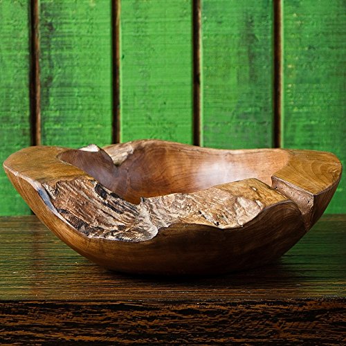 Hand Sculpted Reclaimed Teak Wood Fruit Bowl - Small