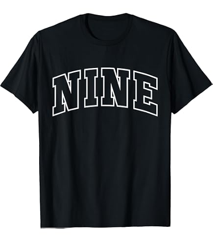 Amazon.com: Number 9 T-Shirt Vintage Nine Tee Sports Design T