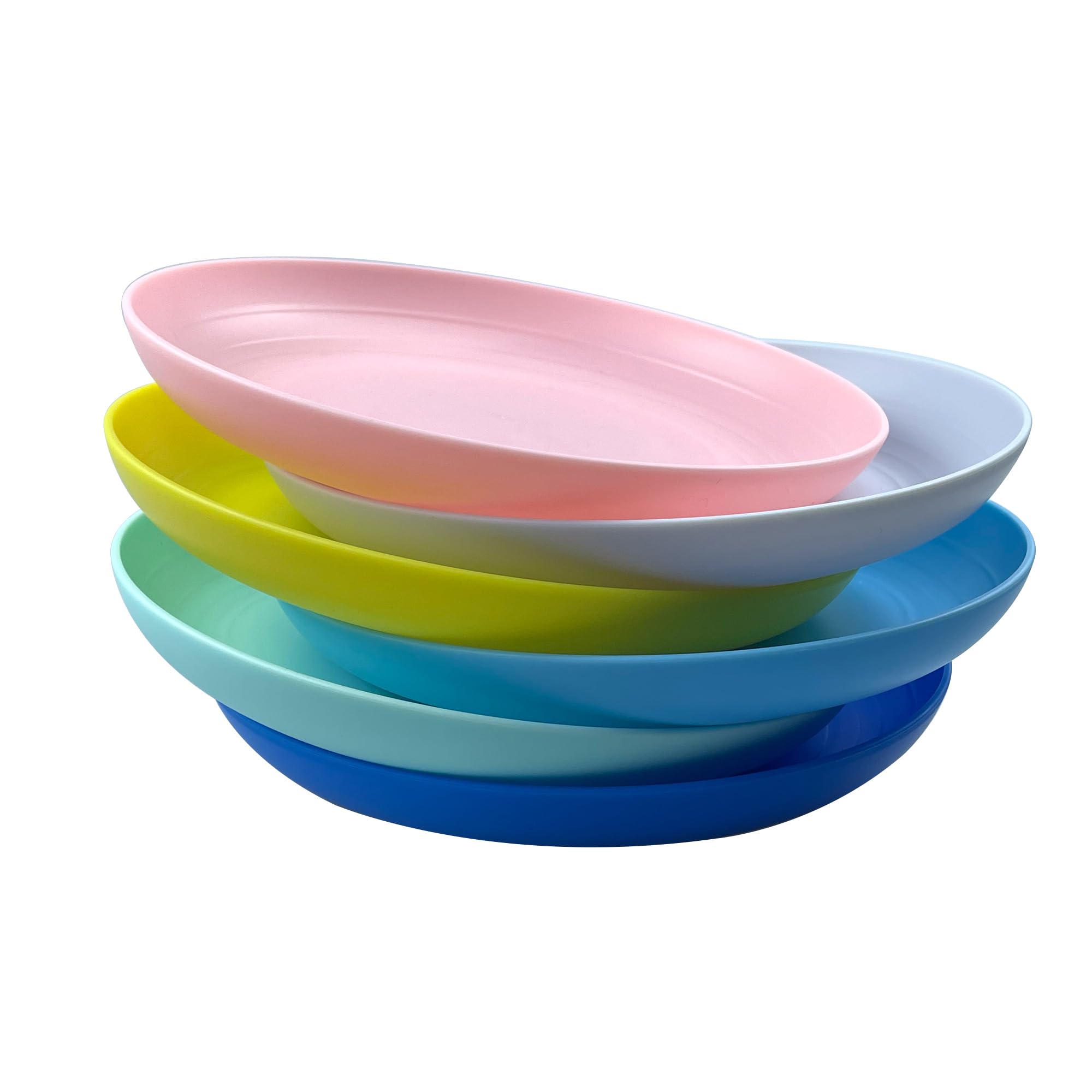 Photo 1 of YUYUHUA 8 inch Plastic Plates Reusable - Unbreakable Dinner Plates set of 6 - Microwave Safe Salad Plates - Dishwasher Safe Plate, BPA Free (Bright Color)