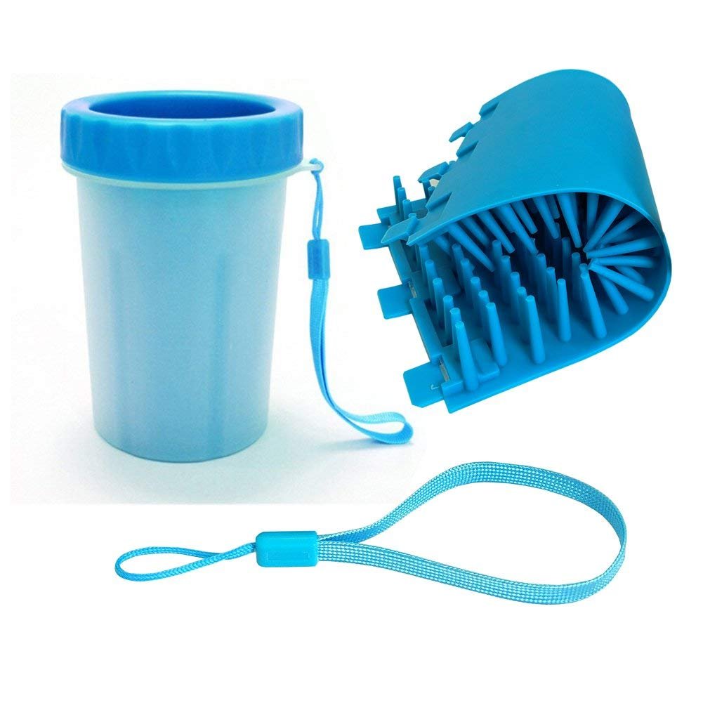 Tellunow Pet Foot Washer Cup Dog Cleaning Cup Foot Cup Antibacterial Soft Gentle Silicone Bristles Dog Paw Cleaner Pet Feet Washer for Dogs Cat Grooming (Big Size)