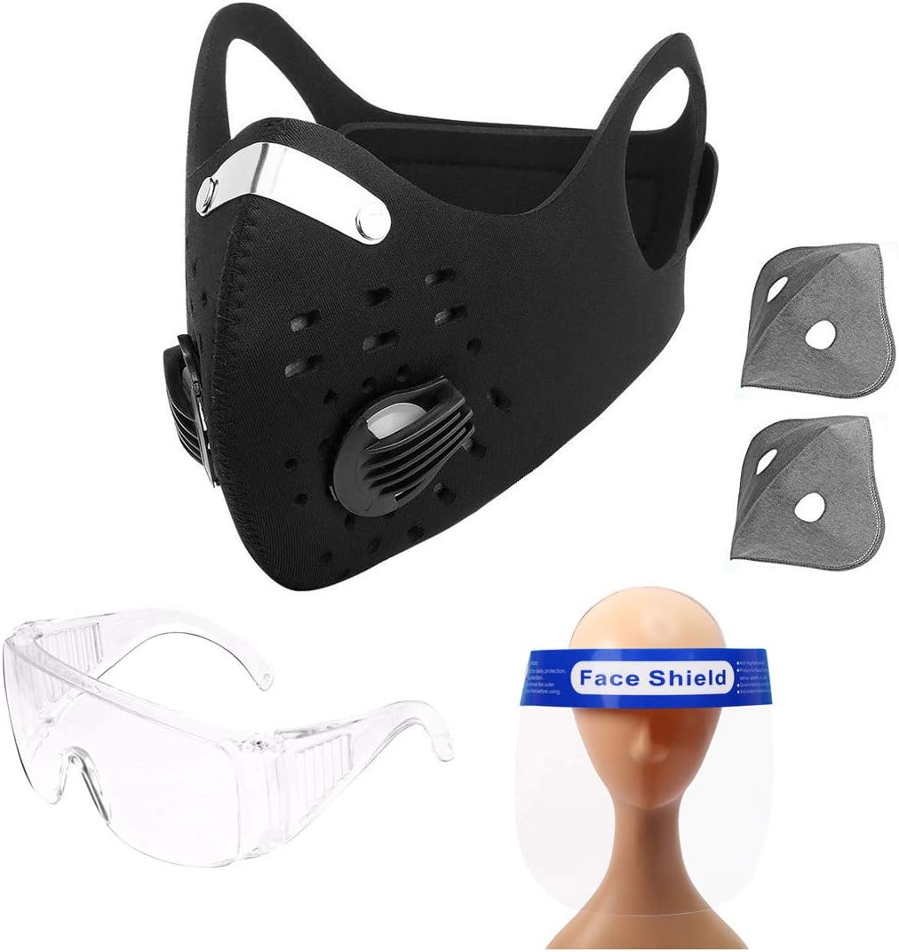 Mltao Reusable N-9-5 Face Ma sk with Activated Carbon Filters for Running, Cycling, Outdoor