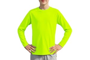 Silenroar Boys Long Sleeve Athletic Shirts, Kids Active Wear Youth Dry Fit Tshirt Moisture Wicking Outdoor Tee Lightweight