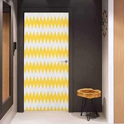 Amazon Com Onefzc Pantry Sticker For Door Yellow Chevron Old