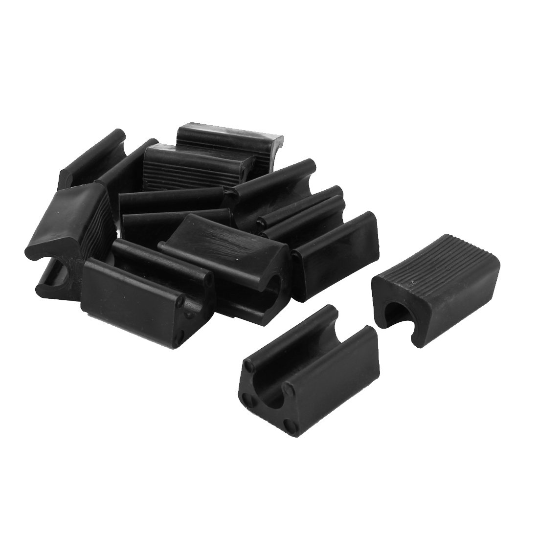 sourcing map Plastic Furniture Feet Rectangle Shaped Non-Slip Chair Legs Tip 12pcs Black
