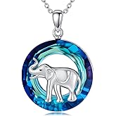Plesitep Elephant Necklace for Women Sterling Silver Elephant Gifts for Women Jewelry Good Luck Animal Necklace