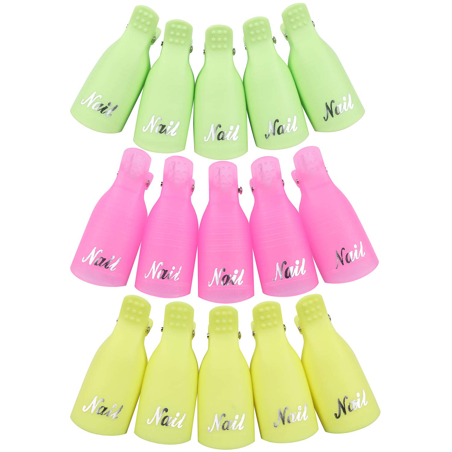 50 PCS Plastic Acrylic Nail Polish Remover Clip Cap, Soak Off UV Gel Polish Remover Wrap Tool : Beauty