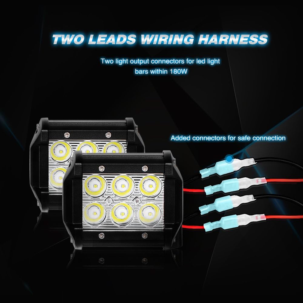 Nilight LED Light Bar Wiring Harness Kit 12V On off Switch Power Relay Blade Fuse for Off Road LED Work Light Bar,2 years Warranty: Automotive