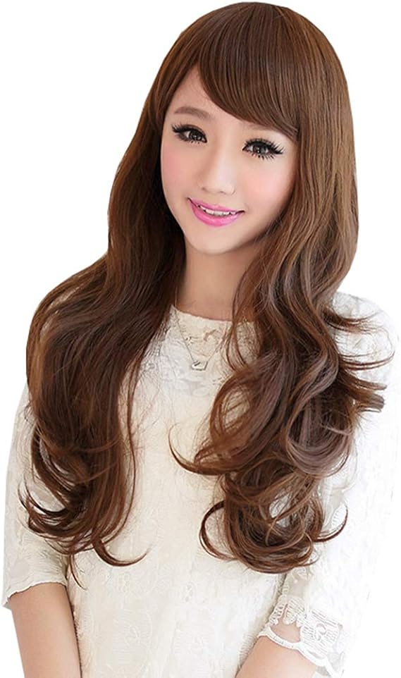 Amazon 実りの秋 フルウィッグ レディース 巻き髪 ロング 前髪 ネット付 かつら 自然 軽量 小顔効果 可愛い 通気性 女子力アップ 医療用 文化祭 パーティー 女装 茶髪 ブラウン フルウィッグ 通販