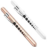 CAVN Pen Light with Pupil Gauge LED Penlight for Nurses Doctors, 2 Pcs Reusable Medical Penlight for Nursing Students (Rose G