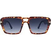 VANLINKER Polarized Trendy Square Double Bridge Aviator Sunglasses for Women Men Retro Vintage Shades VL9835