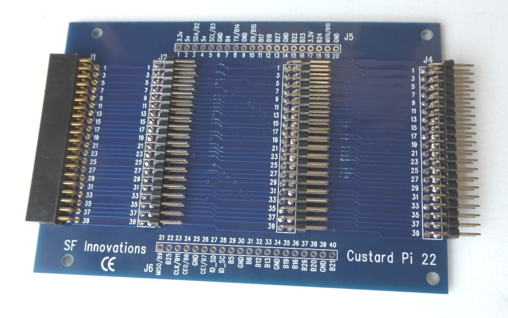 Custard Pi 22-40 pin GPIO interconnect board for the Raspberry Pi