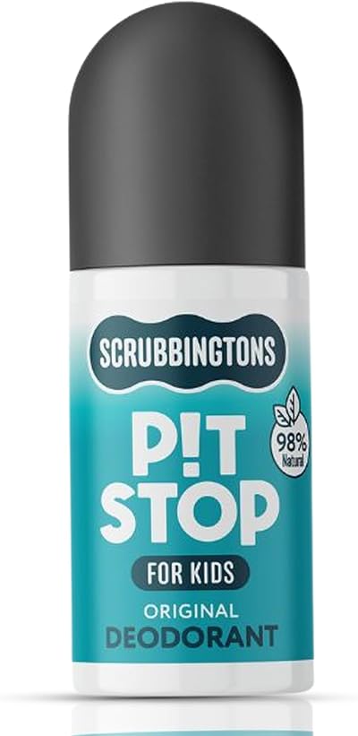 Scrubbingtons Pit Stop Kids Deodorant Roll On 75ml Natural UK