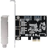QNINE PCI Express SATA 3.0 Controller Card, 2 Port PCIe SATA III 6GB/s Internal Adapter Converter for Desktop PC Support SSD and HDD with Low Profile Bracket