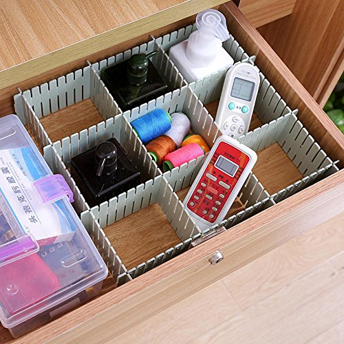 WXLAA 4PCS Pack Drawer Divider Colorful Home Grid Storage DIY Household Organizer White