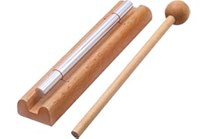 Ehome Meditation Chimes, Mindfulness Solo Hand Chime, Classroom Bell Percussion Instrument, Teacher Tools Reminder Bell with Mallet Storage Bag for Prayer Yoga Eastern Energies Music Gift