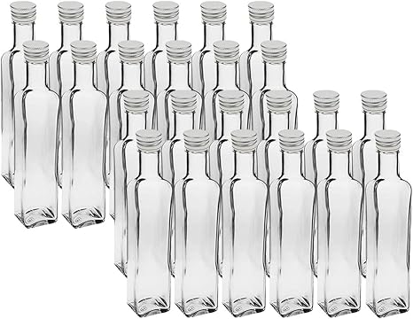 Amazon De 24 Leere Glasflaschen Mara 500ml Incl Schraubverschluss Silber Saftflasche Likorflaschen Schnapsflaschen Olflaschen Flaschen Wasserflasche Aus Glas Zum Selbst Befullen