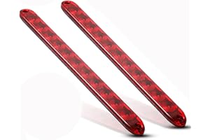 CZC AUTO 16 Inch 11 LED Trailer Light Bar Strip 2 PCS 12V Tail Light Waterproof Red Light for Tail Running Stop Brake Turn Si