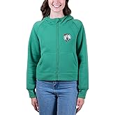 Ultra Game Women's NBA Official Super Soft Crop Top Full Zip Jacket Hoodie