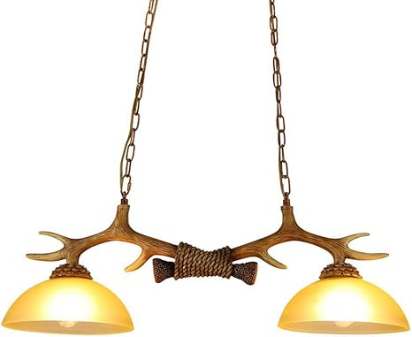 2 Lamps Antlers Kitchen Island Pendant Lights Chandeliers Double