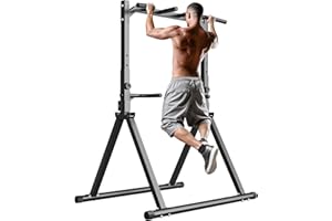 STACOO Foldable Pull Up Bar Pull Up Station, Power Tower with Triangular Structure, Multi-Functional Dip Station for Home Gym
