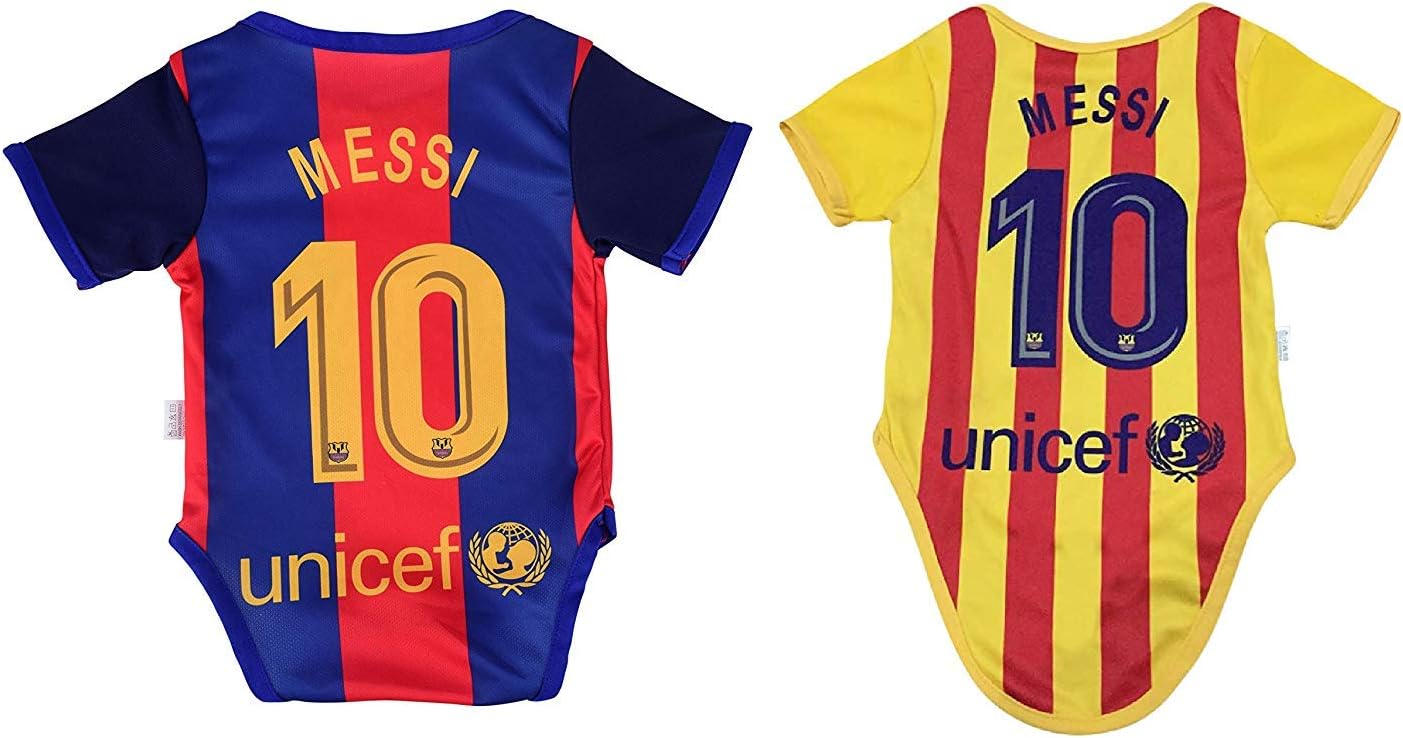 Athletics Rhinox Lionel Messi #10 Soccer Jersey Baby Infant & Toddler Onesies Rompers Pack of 2 Home & Away Jersey Design Bundle