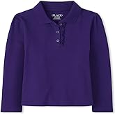 The Children's Place Girls' Uniform Long Sleeve Ruffle Pique Polo