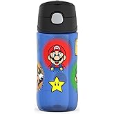 THERMOS FUNTAINER 16 Ounce Plastic Hydration Bottle with Spout, Mario