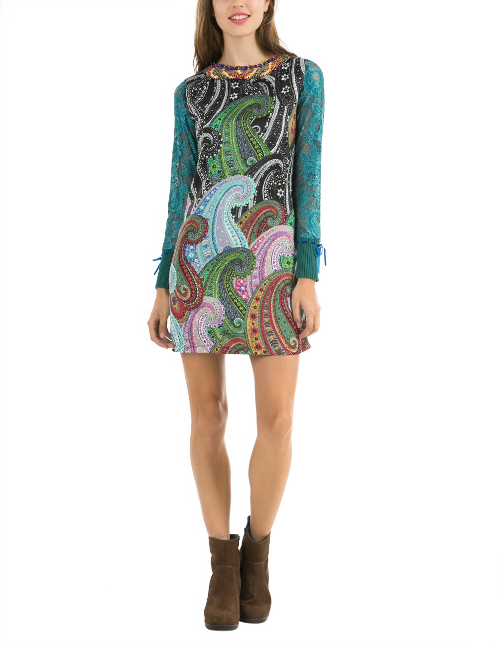 Desigual Damen Kleid Lässig - Langarm Mit Hemdkrag Produktbild-Vorschau 6