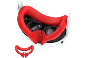 OUKNAK VR Face Cover for Quest 3 Headset, Silicone Face Pad Face Cushion Compatible with Quest 3 Face Cover Skin Accessories (Red)