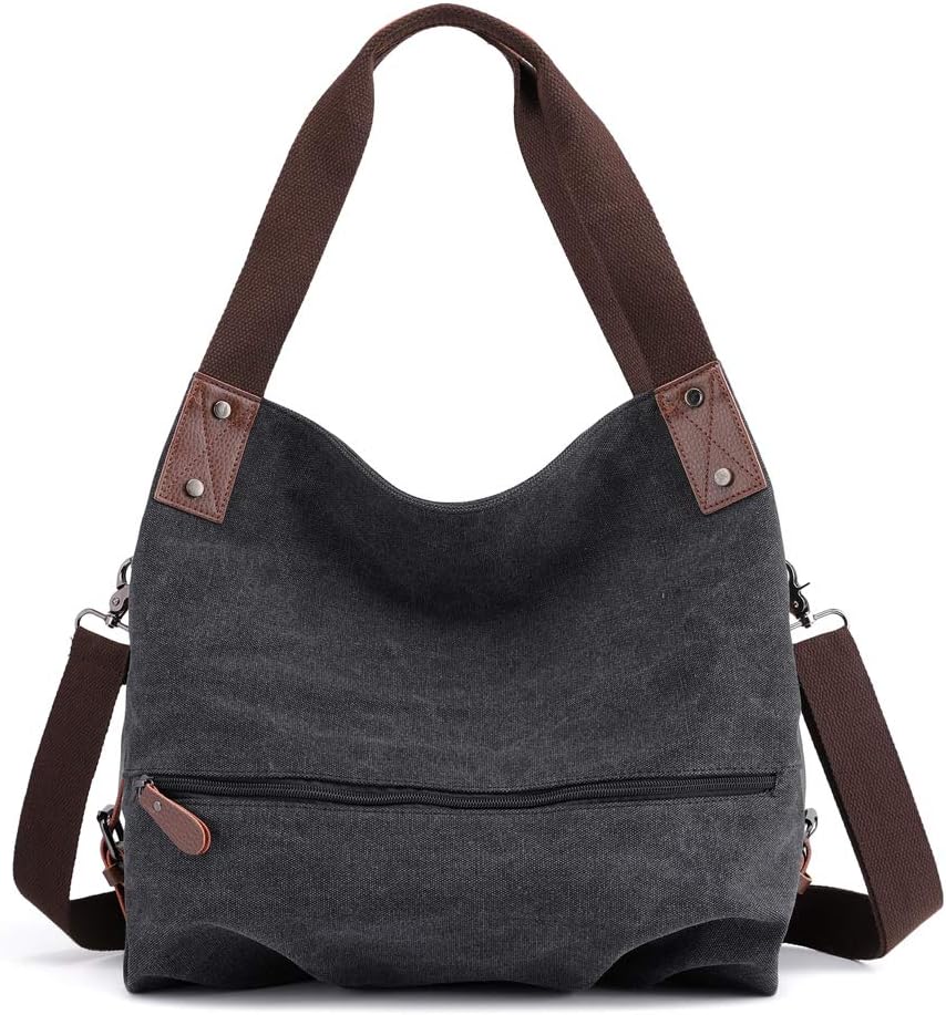 Women's Casual Vintage Hobo Canvas Shoulder Bags Crossbody Tote Purse Work Travel Shopping Handbag